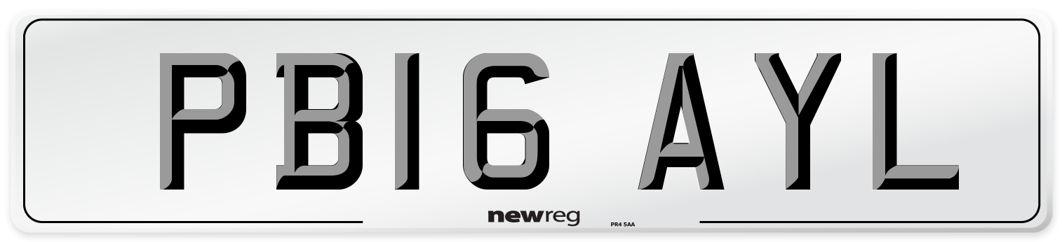 PB16 AYL Number Plate from New Reg